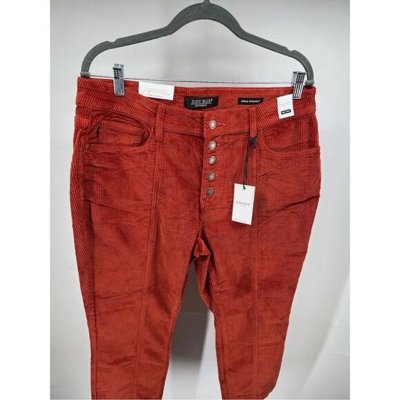 NWT Judy Blue Womens High Waist Ankle Straight Corduroy Jeans Rust Size 16W - Picture 7 of 15